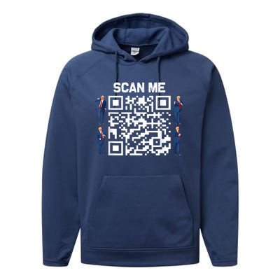 Funny Qr President Trump 45/47 President Trump Dancing Code Performance Fleece Hoodie