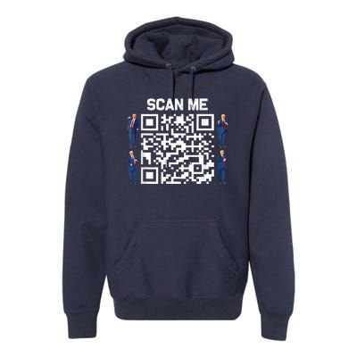 Funny Qr President Trump 45/47 President Trump Dancing Code Premium Hoodie