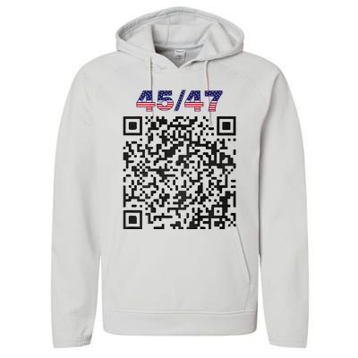 Funny Qr President Trump 4547 Trump Dancing Code (Back) Performance Fleece Hoodie