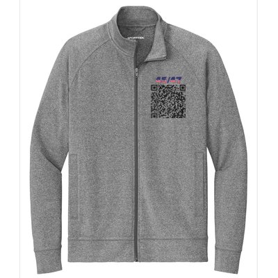 Funny Qr President Trump 4547 Trump Dancing Code (Back) Stretch Full-Zip Cadet Jacket