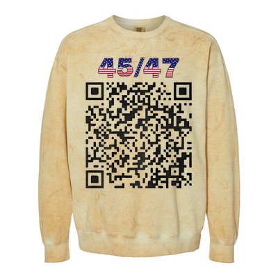 Funny Qr President Trump 4547 Trump Dancing Code (Back) Colorblast Crewneck Sweatshirt