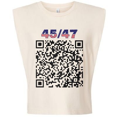 Funny Qr President Trump 4547 Trump Dancing Code (Back) Garment-Dyed Women's Muscle Tee