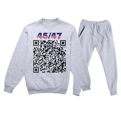 Funny Qr President Trump 4547 Trump Dancing Code (Back) Premium Crewneck Sweatsuit Set