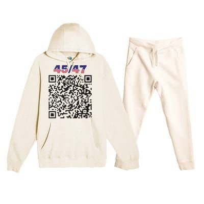 Funny Qr President Trump 4547 Trump Dancing Code (Back) Premium Hooded Sweatsuit Set