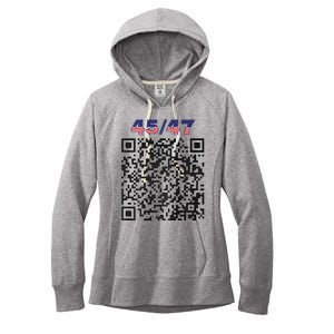 Funny Qr President Trump 4547 Trump Dancing Code (Back) Women's Fleece Hoodie