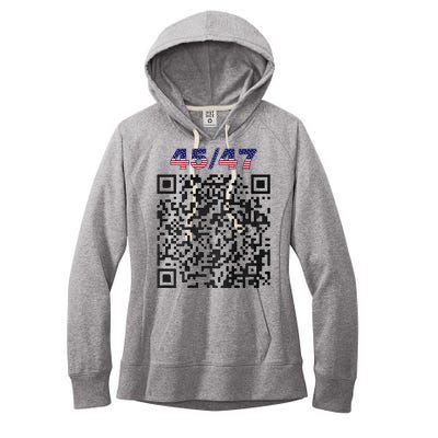 Funny Qr President Trump 4547 Trump Dancing Code (Back) Women's Fleece Hoodie