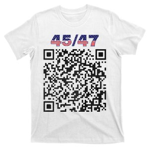 Funny Qr President Trump 4547 Trump Dancing Code (Back) T-Shirt