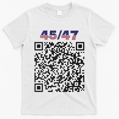 Funny Qr President Trump 4547 Trump Dancing Code (Back) T-Shirt