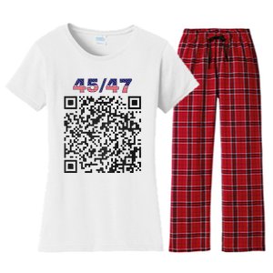 Funny Qr President Trump 4547 Trump Dancing Code (Back) Women's Flannel Pajama Set