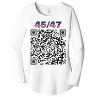 Funny Qr President Trump 4547 Trump Dancing Code (Back) Women's Perfect Tri Tunic Long Sleeve Shirt