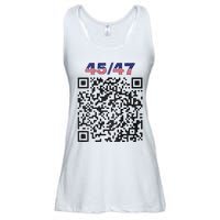 Funny Qr President Trump 4547 Trump Dancing Code (Back) Ladies Essential Flowy Tank