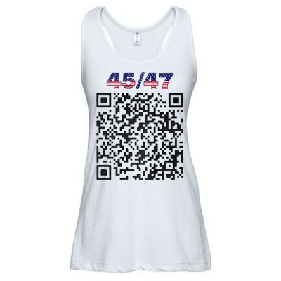 Funny Qr President Trump 4547 Trump Dancing Code (Back) Ladies Essential Flowy Tank