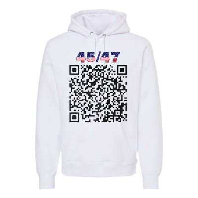 Funny Qr President Trump 4547 Trump Dancing Code (Back) Premium Hoodie