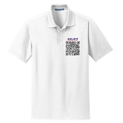 Funny Qr President Trump 4547 Trump Dancing Code (Back) Dry Zone Grid Polo