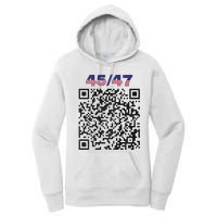 Funny Qr President Trump 4547 Trump Dancing Code (Back) Women's Pullover Hoodie