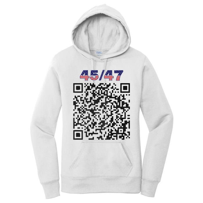 Funny Qr President Trump 4547 Trump Dancing Code (Back) Women's Pullover Hoodie