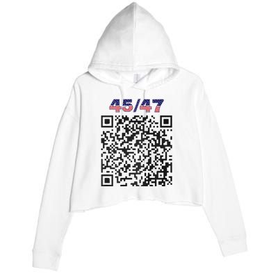 Funny Qr President Trump 4547 Trump Dancing Code (Back) Crop Fleece Hoodie