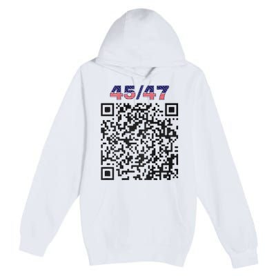 Funny Qr President Trump 4547 Trump Dancing Code (Back) Premium Pullover Hoodie