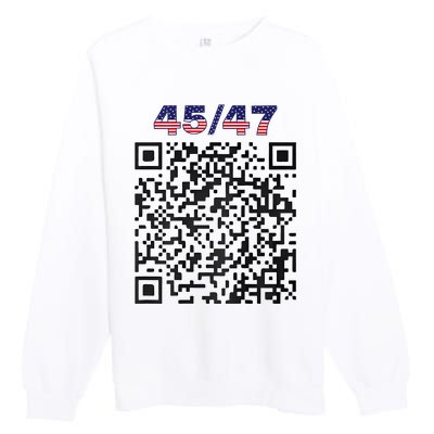 Funny Qr President Trump 4547 Trump Dancing Code (Back) Premium Crewneck Sweatshirt