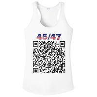 Funny Qr President Trump 4547 Trump Dancing Code (Back) Ladies PosiCharge Competitor Racerback Tank