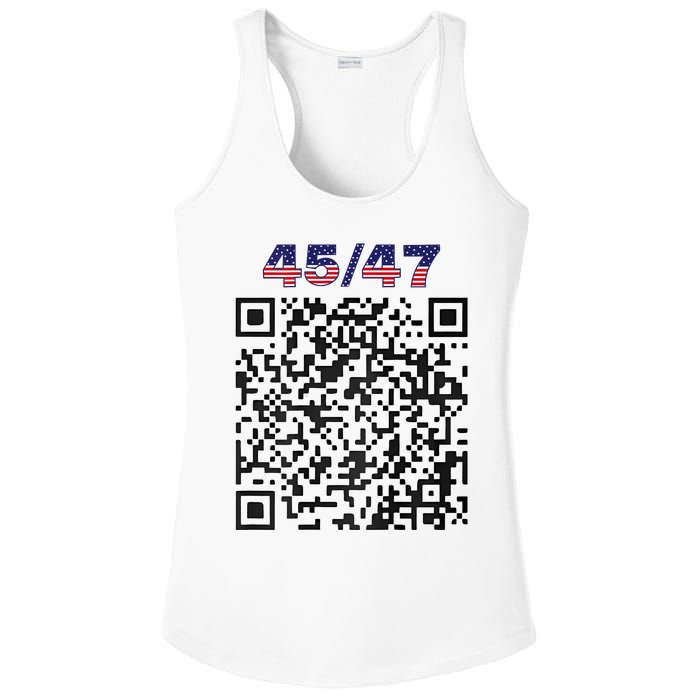 Funny Qr President Trump 4547 Trump Dancing Code (Back) Ladies PosiCharge Competitor Racerback Tank