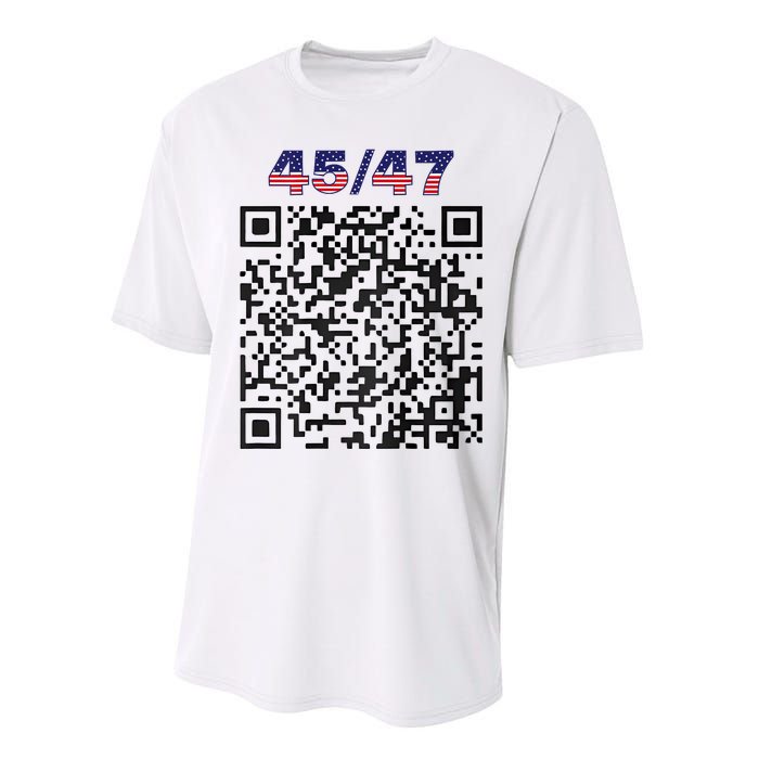 Funny Qr President Trump 4547 Trump Dancing Code (Back) Performance Sprint T-Shirt