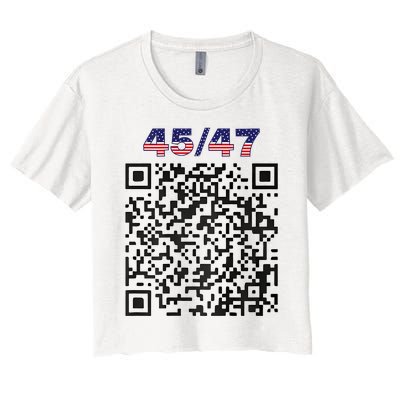 Funny Qr President Trump 4547 Trump Dancing Code (Back) Women's Crop Top Tee