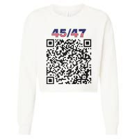 Funny Qr President Trump 4547 Trump Dancing Code (Back) Cropped Pullover Crew