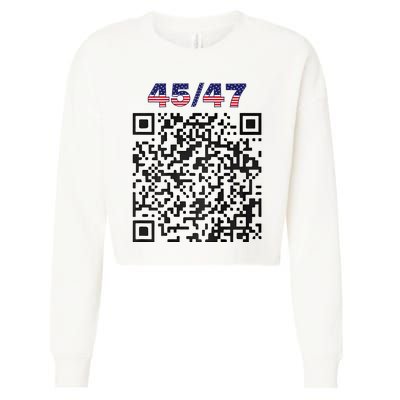 Funny Qr President Trump 4547 Trump Dancing Code (Back) Cropped Pullover Crew