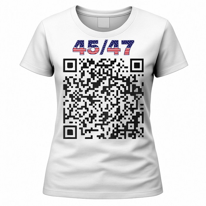 Funny Qr President Trump 4547 Trump Dancing Code (Back) Women's T-Shirt