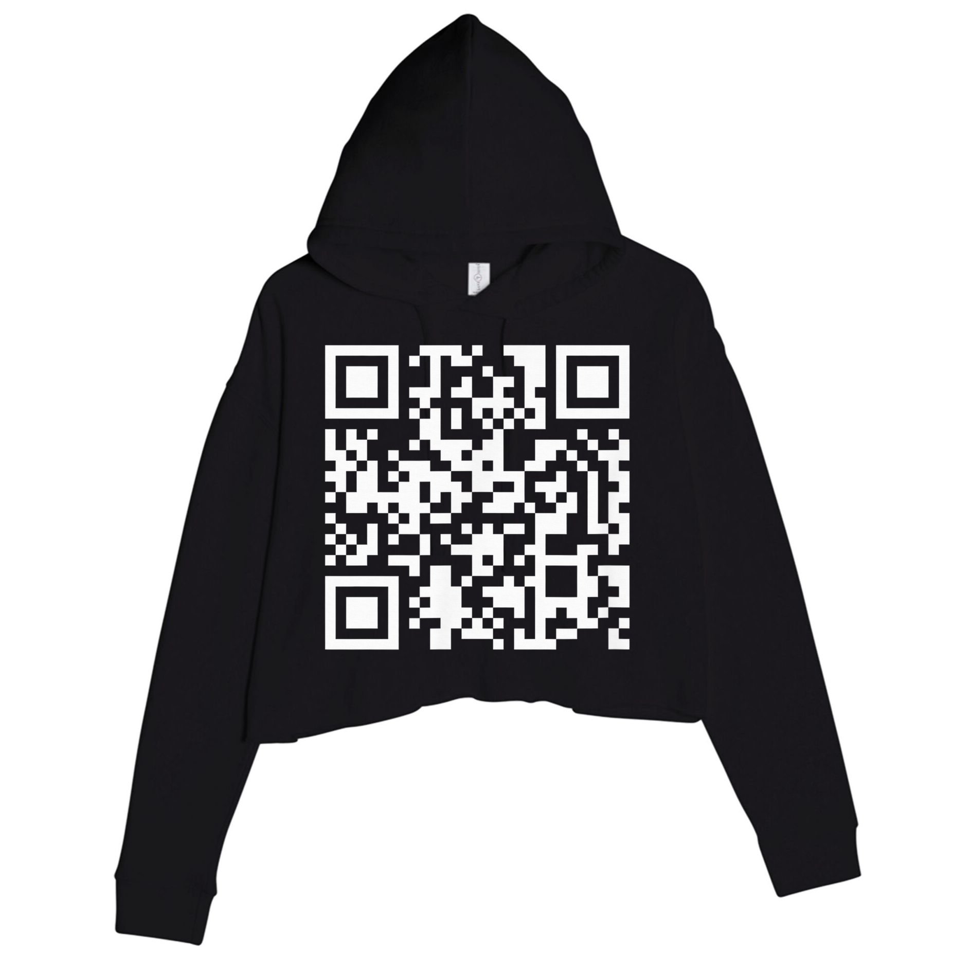 Funny Qr President Trump Dance Code Crop Fleece Hoodie