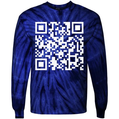 Funny Qr President Trump Dance Code Tie-Dye Long Sleeve Shirt