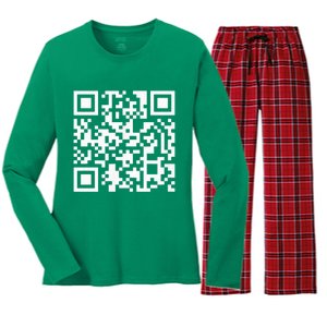 Funny Qr President Trump Dance Code Women's Long Sleeve Flannel Pajama Set 