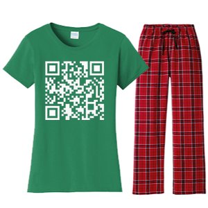 Funny Qr President Trump Dance Code Women's Flannel Pajama Set