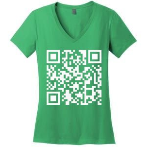 Funny Qr President Trump Dance Code Women's V-Neck T-Shirt