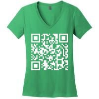 Funny Qr President Trump Dance Code Women's V-Neck T-Shirt