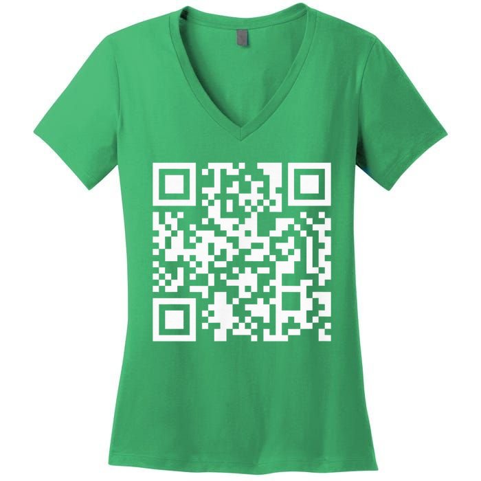 Funny Qr President Trump Dance Code Women's V-Neck T-Shirt