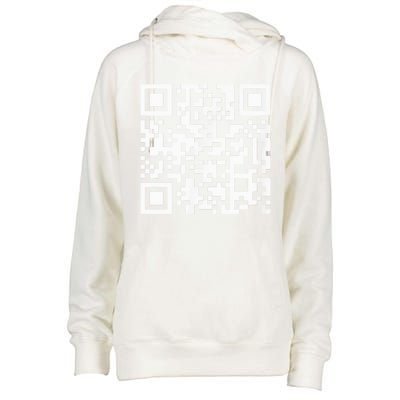 Funny Qr President Trump Dance Code Womens Funnel Neck Pullover Hood