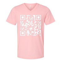 Funny Qr President Trump Dance Code V-Neck T-Shirt