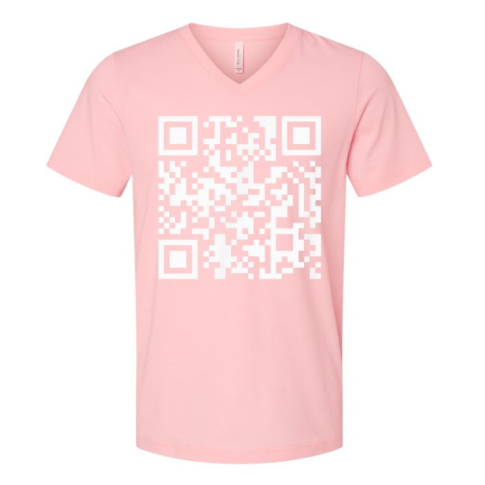 Funny Qr President Trump Dance Code V-Neck T-Shirt