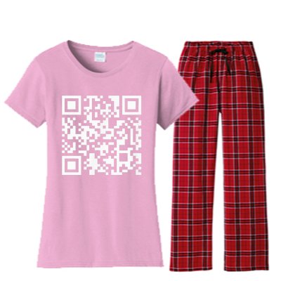 Funny Qr President Trump Dance Code Women's Flannel Pajama Set