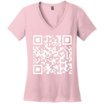 Funny Qr President Trump Dance Code Women's V-Neck T-Shirt