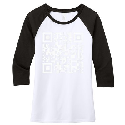 Funny Qr President Trump Dance Code Women's Tri-Blend 3/4-Sleeve Raglan Shirt