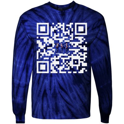 Funny Qr President Trump Dancing Scan And Dance Tie-Dye Long Sleeve Shirt