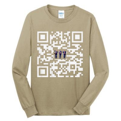 Funny Qr President Trump Dancing Scan And Dance Tall Long Sleeve T-Shirt