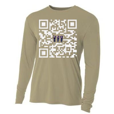 Funny Qr President Trump Dancing Scan And Dance Cooling Performance Long Sleeve Crew