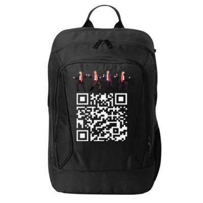 Funny Qr President Trump Dance Code 4547 2024 Back Print City Backpack