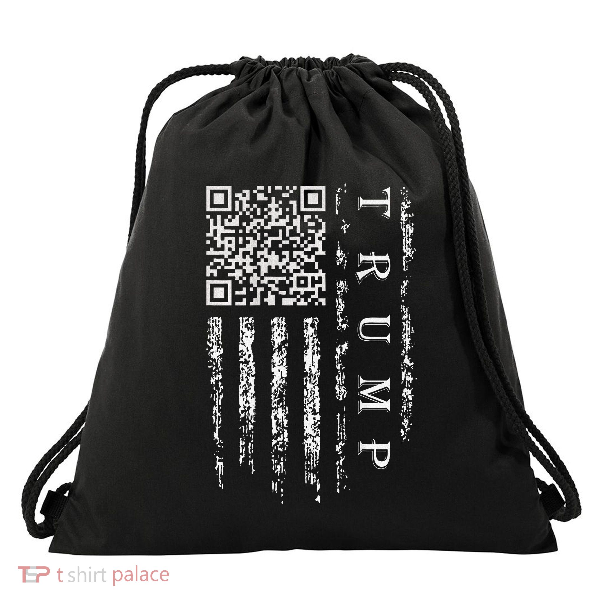 Funny Qr President Trump Dance Code Drawstring Bag
