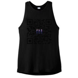 Funny Qr President Trump Dancing Scan And Dance Ladies PosiCharge Tri-Blend Wicking Tank