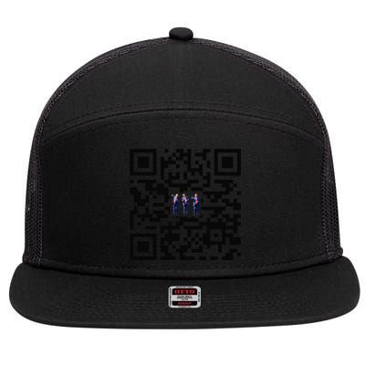 Funny Qr President Trump Dancing Scan And Dance 7 Panel Mesh Trucker Snapback Hat